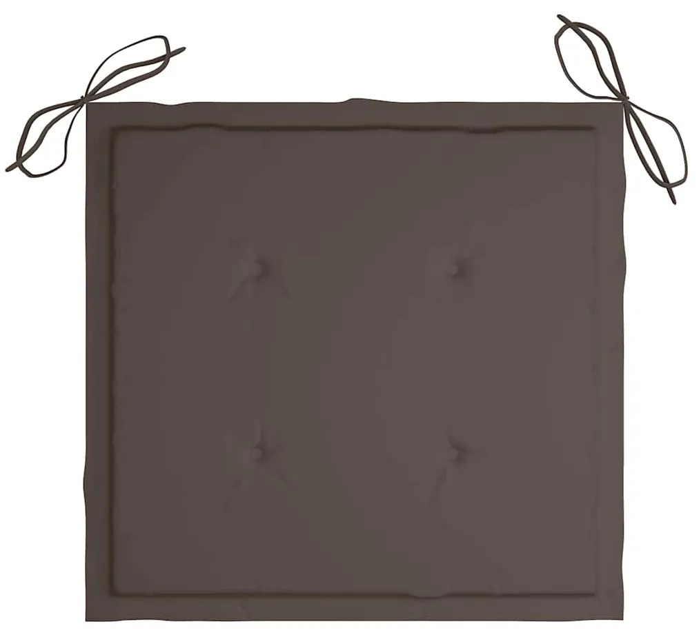 vidaXL Καρέκλες Κήπου 8 τεμ. από Μασίφ Ξύλο Teak με Taupe Μαξιλάρια