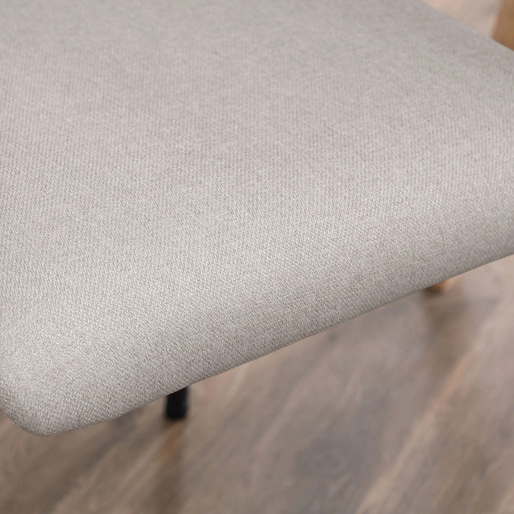 HOMCOM Καρέκλες Τραπεζαρίας, Σετ 2 τεμαχίων, Άνετες, Όψη λινό, Μεταλλικός σκελετός, Έως 120 kg, Μπεζ