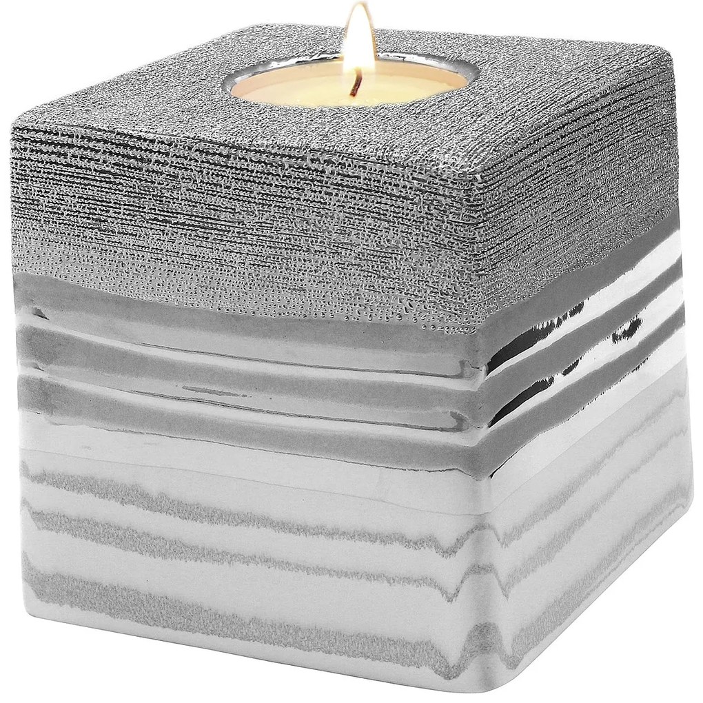 Θήκη Ρεσώ ArteLibre Ασημί Κεραμικό 10x10x10cm