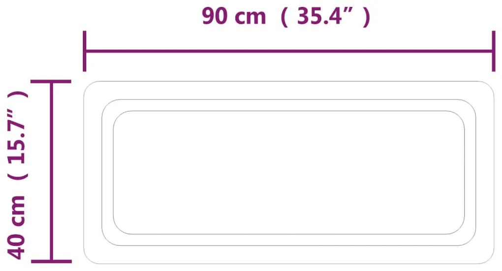 vidaXL Καθρέφτης Μπάνιου με LED 40x90 εκ.