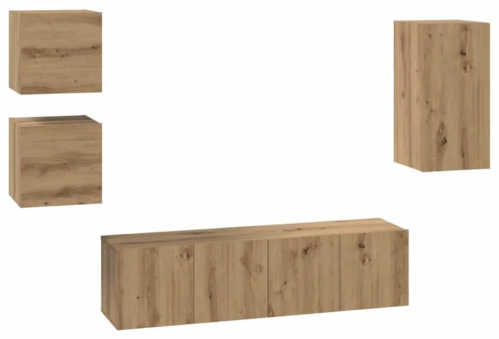 vidaXL Σετ επίπλου τηλεόρασης 5 pcs artisan δρυς 30.5 x 30 x 60 εκ.