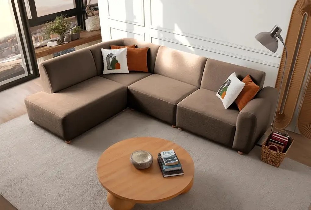 Corner Sofa S-Loft Left - Brown Brown