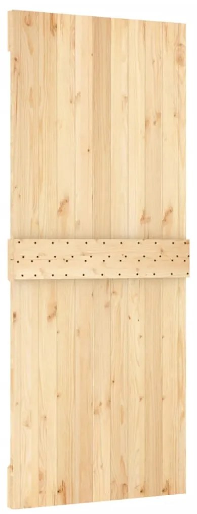 vidaXL Συρόμενη Μεσόπορτα με Μηχανισμό 85 x 210 εκ. Μασίφ Ξύλο Πεύκου