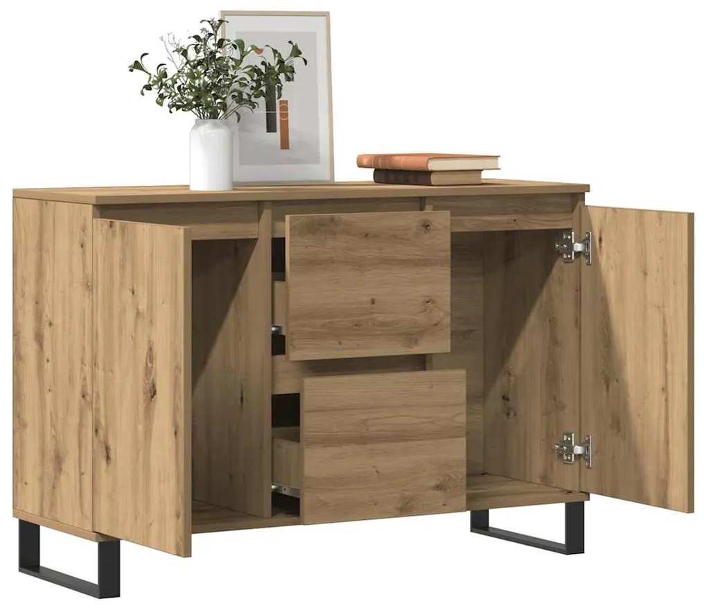 vidaXL Μπουφές Δρυς τεχνίτης 101,5 x 35 x 70 εκ. από Επεξεργασμένο Ξύλο