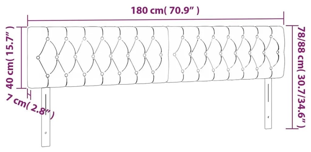 Κεφαλάρια Κρεβατιού 2 τεμ. Taupe 90x7x78/88 εκ. Υφασμάτινο - Μπεζ-Γκρι