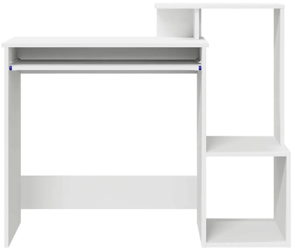 vidaXL Γραφείο με ράφι Λευκό 106 x 40 x 88.5 εκ Επεξεργασμένο ξύλο