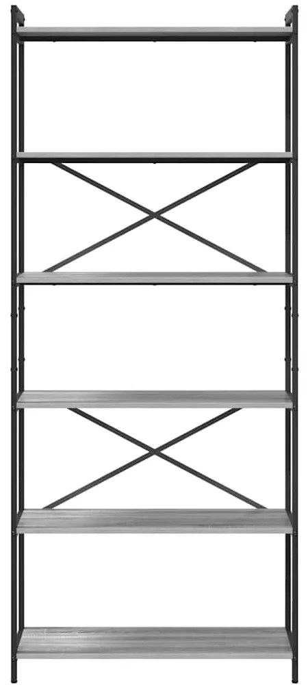 vidaXL Βιβλιοθήκη Γκρι sonoma 80 x 30 x 188 εκ Επεξεργασμένο ξύλο