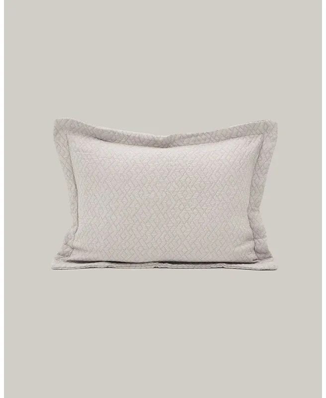 3D Ζακάρ Oxford Μαξιλαροθήκη Γεωμετρικό Pattern Augerinos σε 6 Αποχρώσεις 50x70 5cm Γκρι - Μπεζ