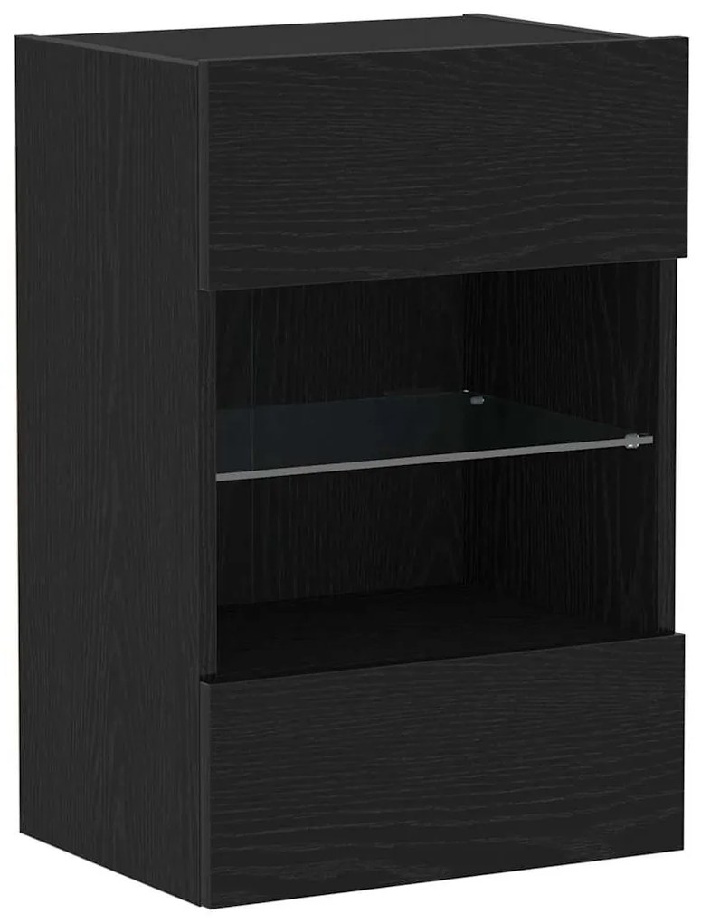 vidaXL Σετ επίπλου τηλεόρασης Επιτοίχιο 2 pcs Μαύρο 40 x 30 x 60,5 cm