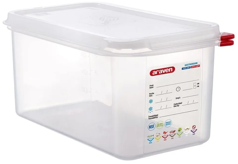 Φαγητοδοχείο Πλαστικό Hermet.Gn 1/3 AR00003031-6Lt 325X176X150Mm Araven Plastic