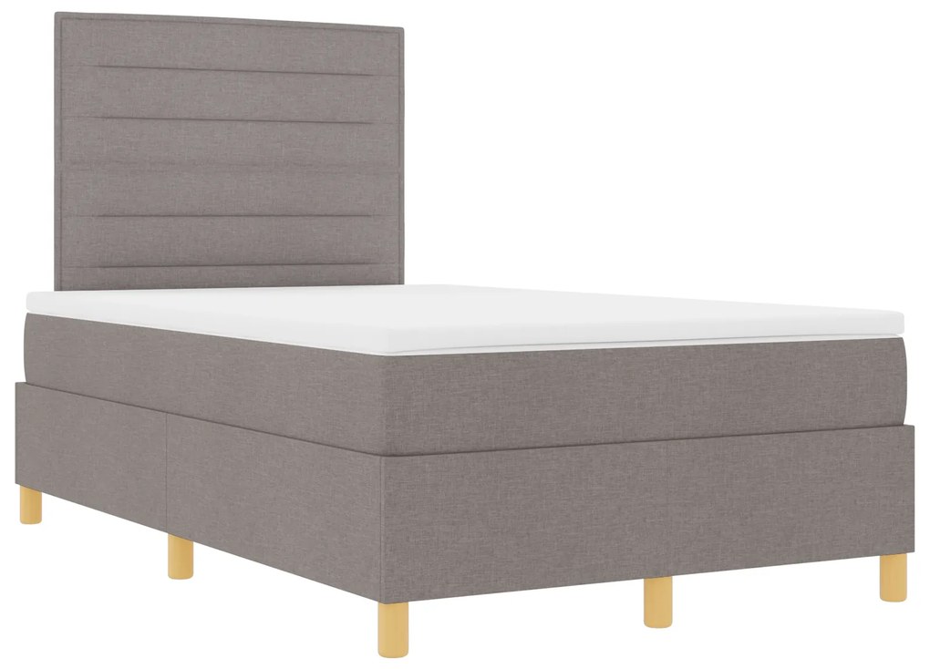 vidaXL Κρεβάτι Box Spring με Στρώμα & LED Ταούπ 120x200 εκ Υφασμάτινο