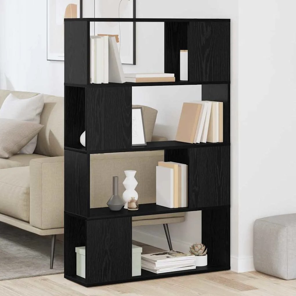 vidaXL Κέντρο ψυχαγωγίας Μαύρο 80 x 24 x 124 εκ Επεξεργασμένο ξύλο