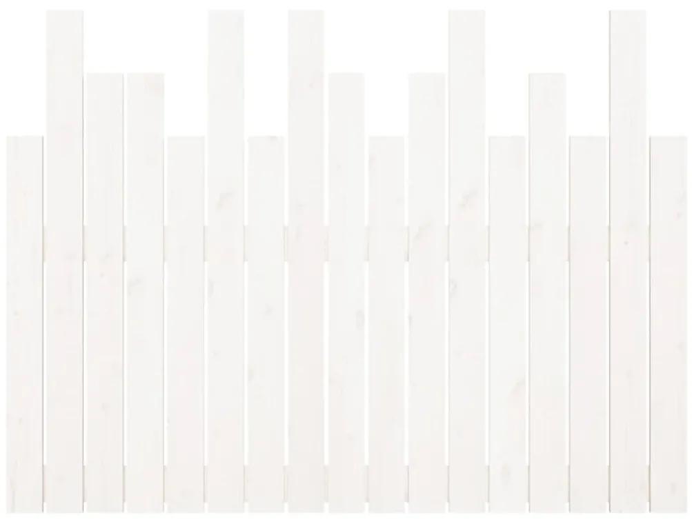 vidaXL Κεφαλάρι Τοίχου Λευκό 108 x 3 x 80 εκ. από Μασίφ Ξύλο Πεύκου