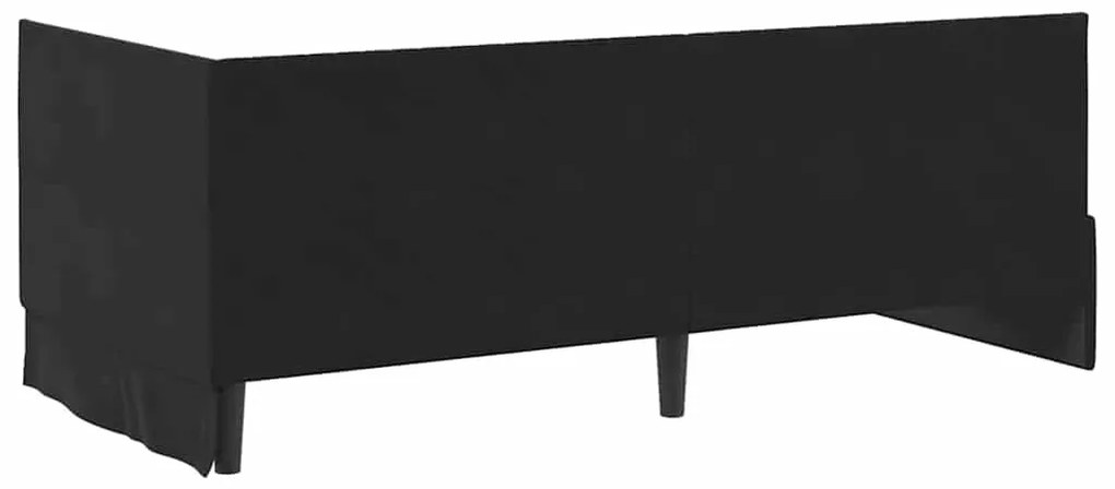 vidaXL Κρεβάτι Γωνίας με κεφαλάρι Μαύρο 90 x 190 cm Βελούδο