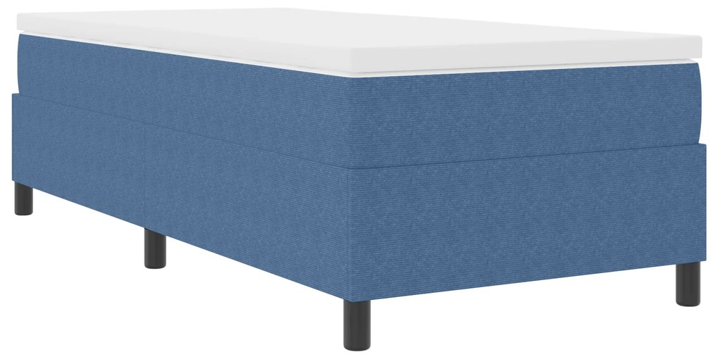 vidaXL Κρεβάτι Box Spring με Στρώμα σε Μπλε, 90 x 200 εκ., Βελούδο