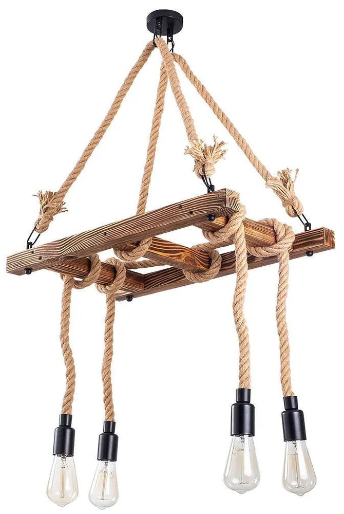 Φωτιστικό Οροφής Erebos 521SHN3113 60x34x100cm 4xE27 40W Natural-Black Opviq