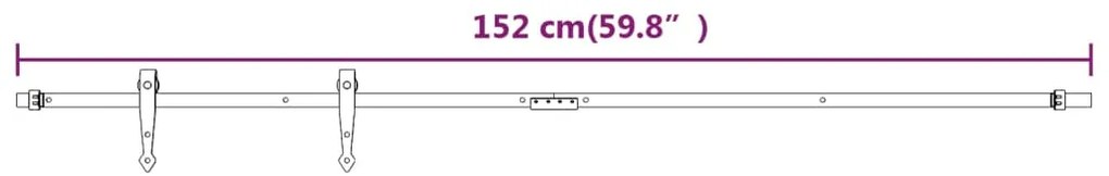 vidaXL Μηχανισμός Συρόμενης Πόρτας Μίνι Λευκός 152 εκ. Ανθρακοχάλυβας