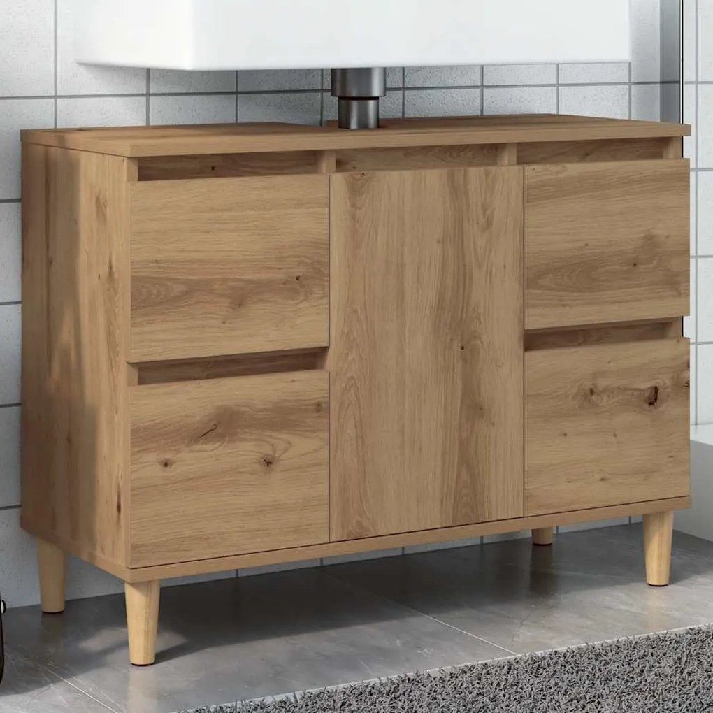 vidaXL Ντουλάπι Νιπτήρα τεχνίτης Δρυς 80 x 33 x 60 εκ.