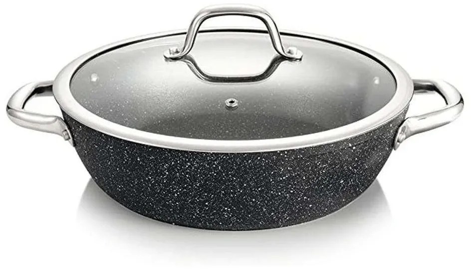 Πλακερό Με Γυάλινο Καπάκι President Stone 780356 Φ28cm Anthracite Tescoma 28cm