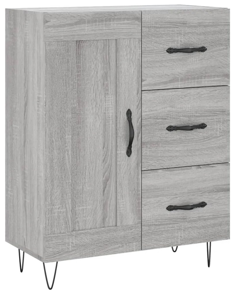 vidaXL Ντουλάπι Γκρι Sonoma 69,5 x 34 x 180 εκ. Επεξεργασμένο Ξύλο