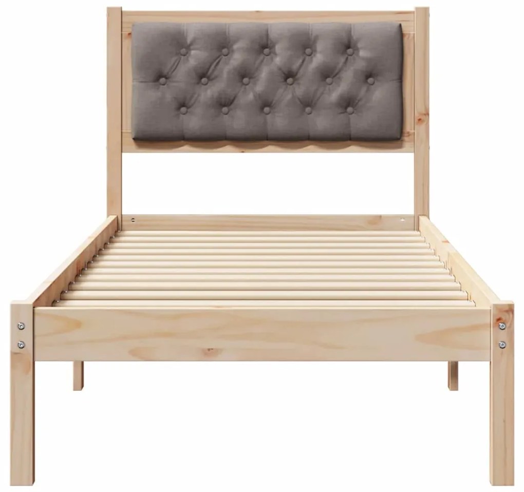 vidaXL Σκελετός Κρεβατιού Taupe 90 x 190 cm Στερεά ξυλεία πεύκου