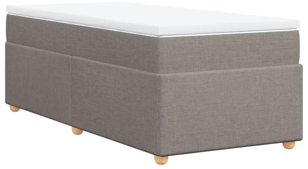 vidaXL Κρεβάτι Boxspring με Στρώμα Taupe 80x200 εκ. Υφασμάτινο