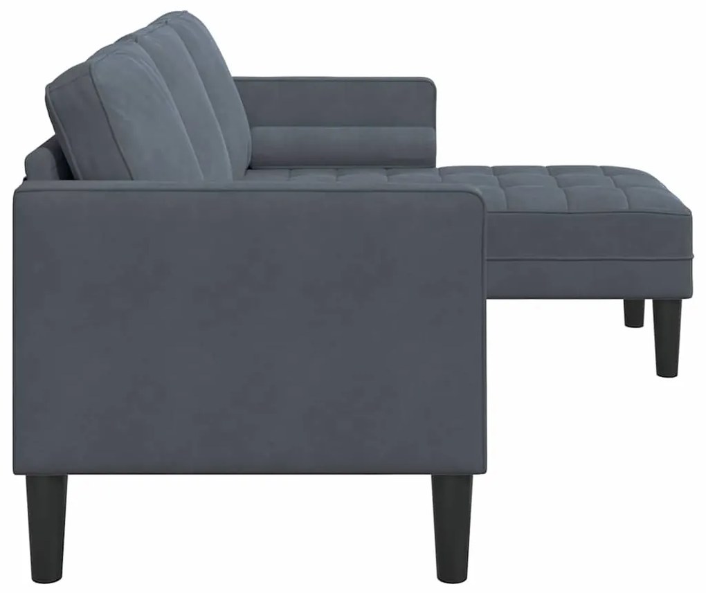 vidaXL Σετ Καναπέ Σκούρο γκρι 173 x 131 x 67 εκ Βελούδο