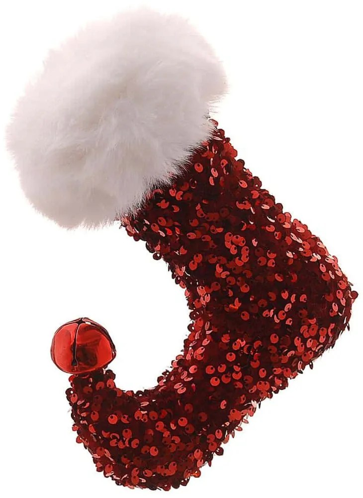 Χριστουγεννιάτικη Διακοσμητική Μπότα Ξωτικού 56717 22cm Red-White