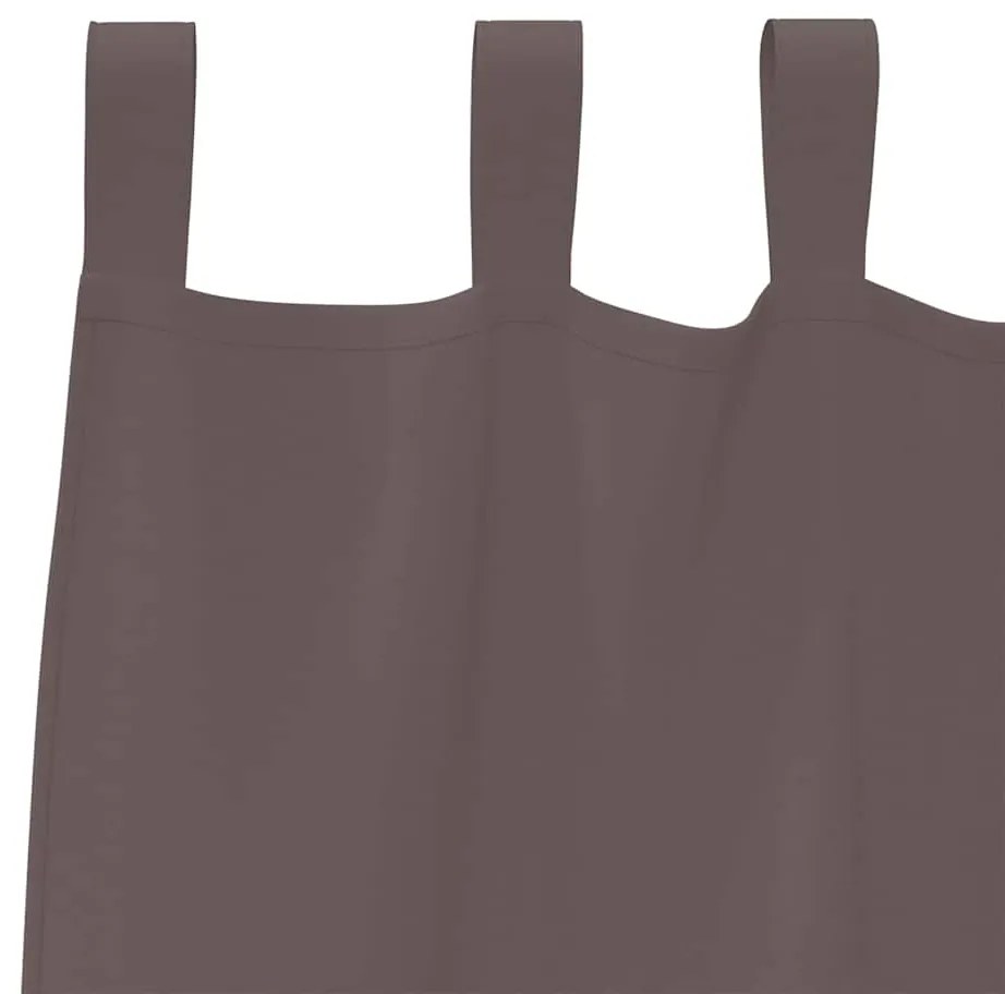 vidaXL Κουρτίνες 2 pcs Σκούρο καφέ Σκούρο καφέ Πολυεστέρας