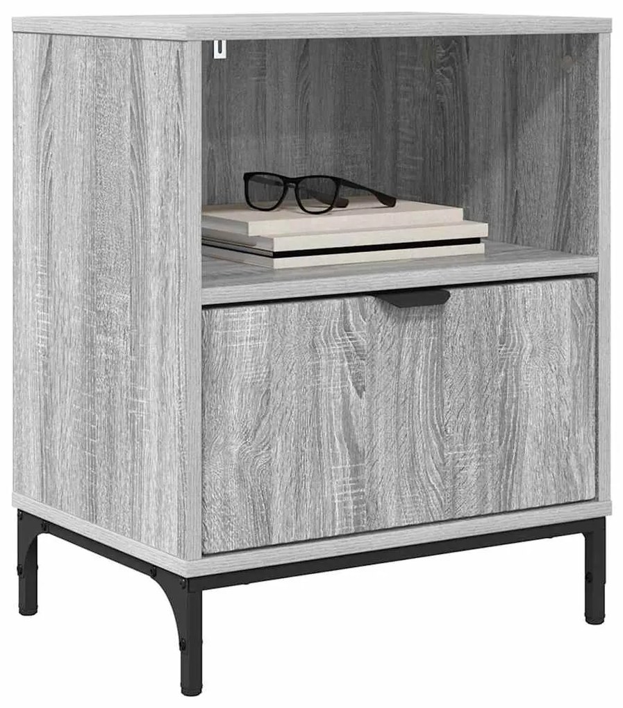 vidaXL Κομοδίνα 2 pcs Γκρι sonoma 49 x 36 x 61 εκ Επεξεργασμένο ξύλο