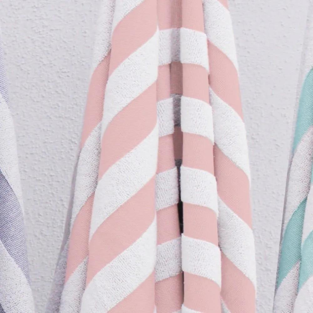 Πετσέτα Θαλάσσης - Παρεό Skiathos 14 Ecru-Pink Kentia Θαλάσσης 100x180cm 100% Βαμβάκι