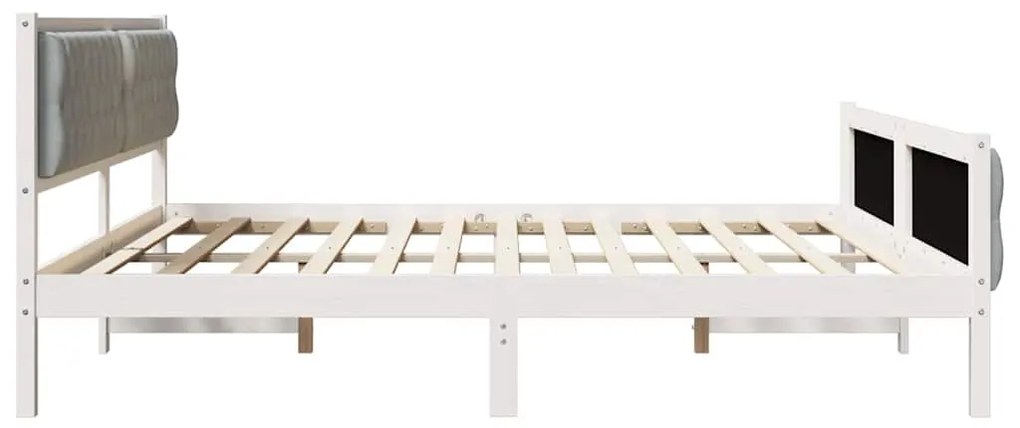 vidaXL Σκελετός Κρεβατιού με κεφαλάρι Ανοιχτό γκρι 200 x 200 cm