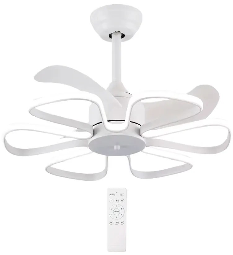 POWERTECH ανεμιστήρας οροφής HLL-0173 με LED φως, 96W, Φ55x35cm, λευκός