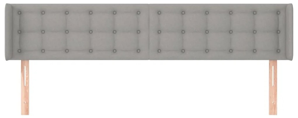 vidaXL Κεφαλάρι με Πτερύγια Ανοιχτό Γκρι 183x16x78/88 εκ. Υφασμάτινο