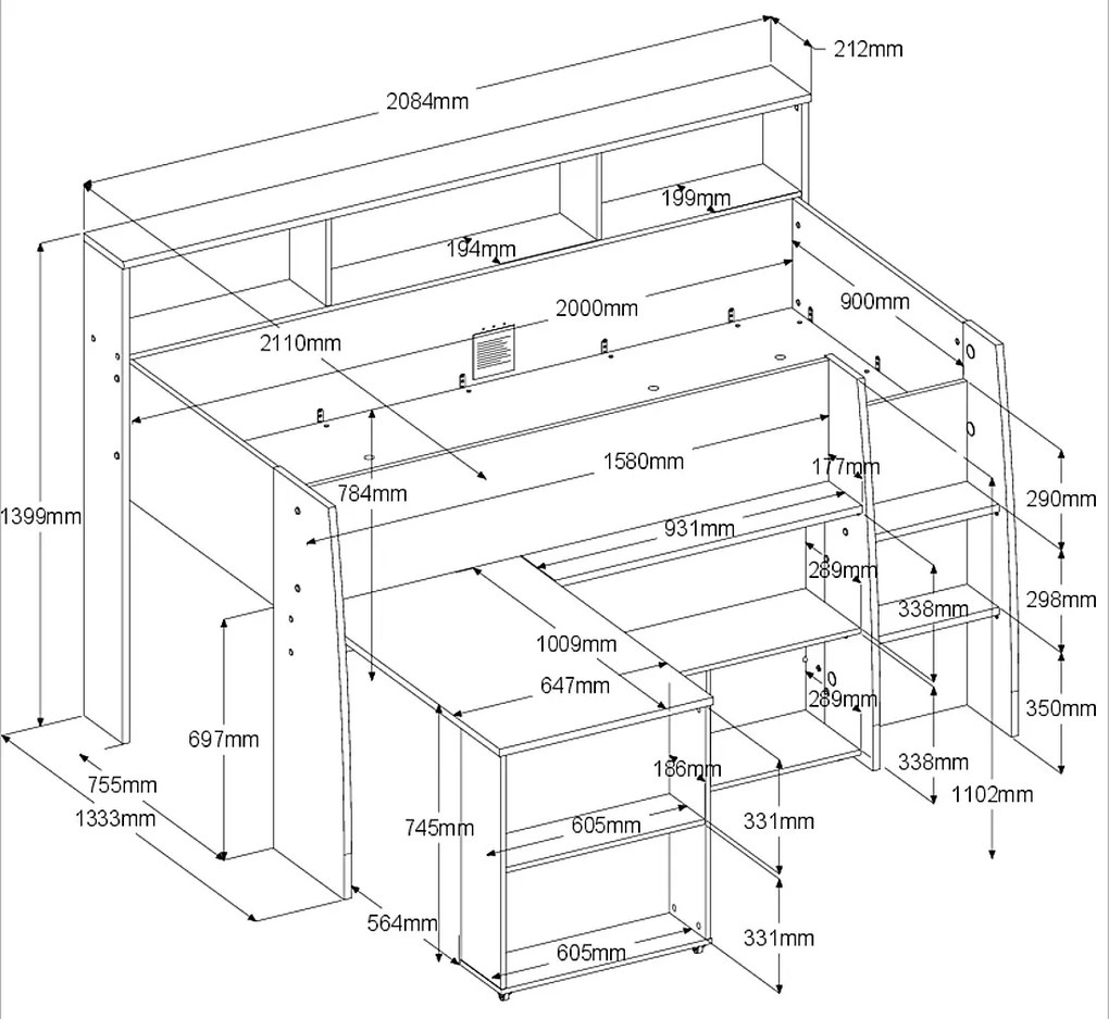 Πολυλειτουργικό κρεβάτι Lukas