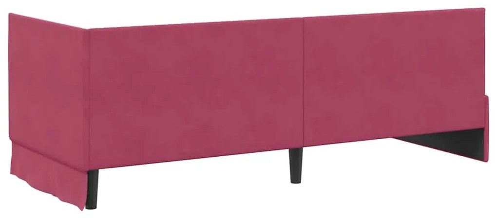 vidaXL Κρεβάτι Γωνίας με κεφαλάρι Κόκκινο 80 εκ x 200 εκ Βελούδο