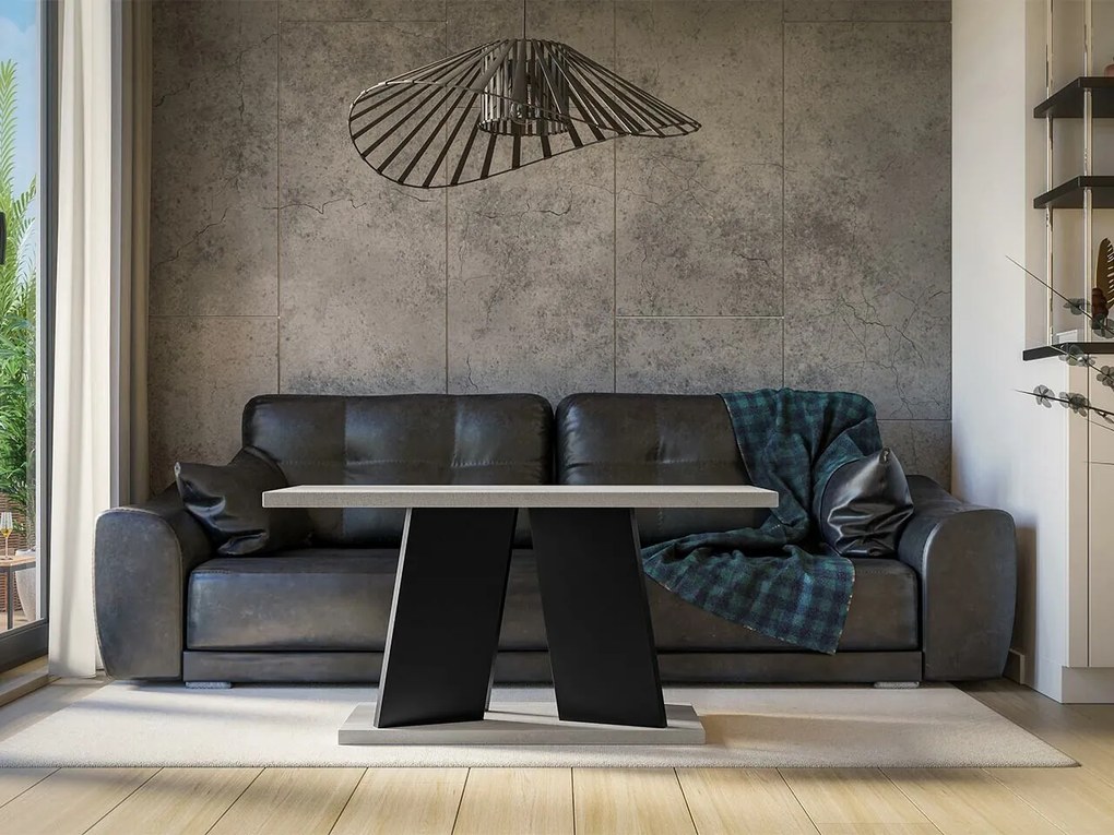 Τραπεζάκι σαλονιού Goodyear 108, Γκρι, Μαύρο, 60x70x110cm, 30 kg, Πλαστικοποιημένη μοριοσανίδα, Γωνιακό | Epipla1.gr