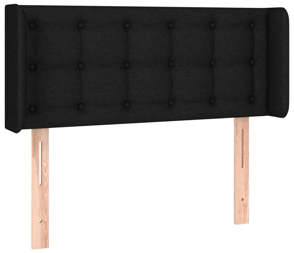 Κεφαλάρι με Πτερύγια Μαύρο 83x16x78/88 εκ. Υφασμάτινο 3119178