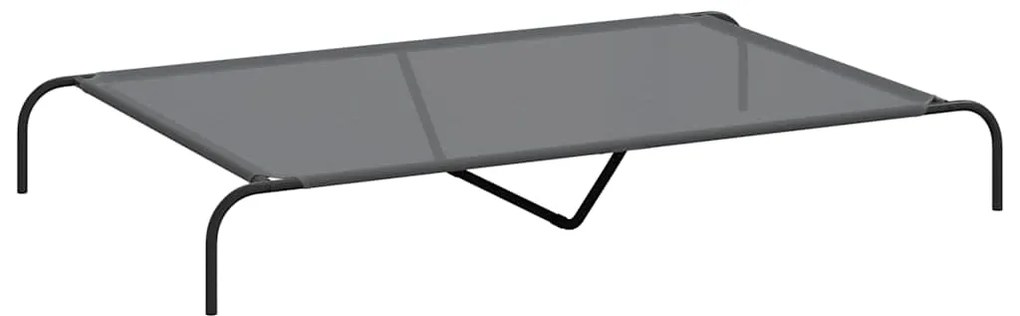 vidaXL Ανυψωμένο κρεβάτι σκύλου γκρι 150x90x20 cm Textilene και χάλυβα