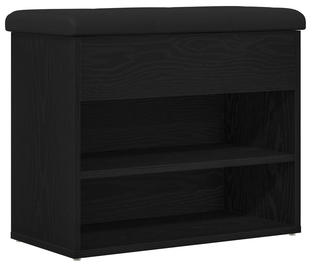 vidaXL Παγκάκι Αποθήκευσης Μαύρο Δρυς 60x30x48 εκ. Επεξεργασμένο Ξύλο