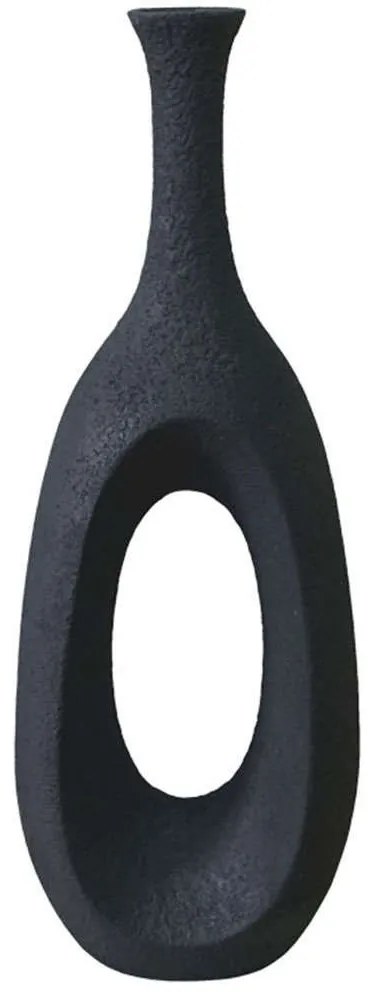 Βάζο 06-00-23621 23x32x91cm Black Marhome Υαλοβάμβακας