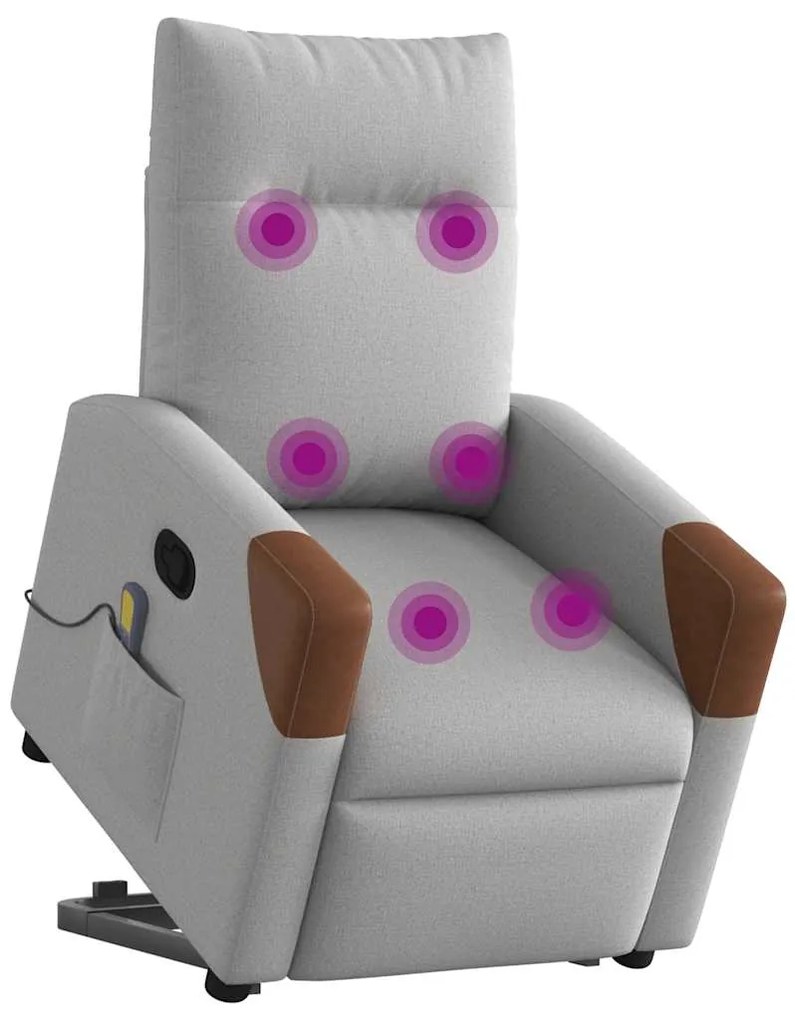 vidaXL Μόνιμη πολυθρόνα μασάζ καρέκλα ανάκλισης σύννεφο γκρι ύφασμα