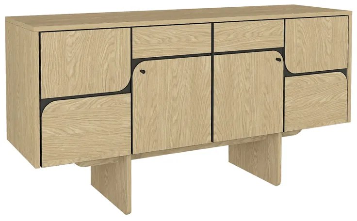 Μπουφές Lava Megapap χρώμα rota oak - ανθρακί 150x44,6x76εκ. - GP042-0294,1