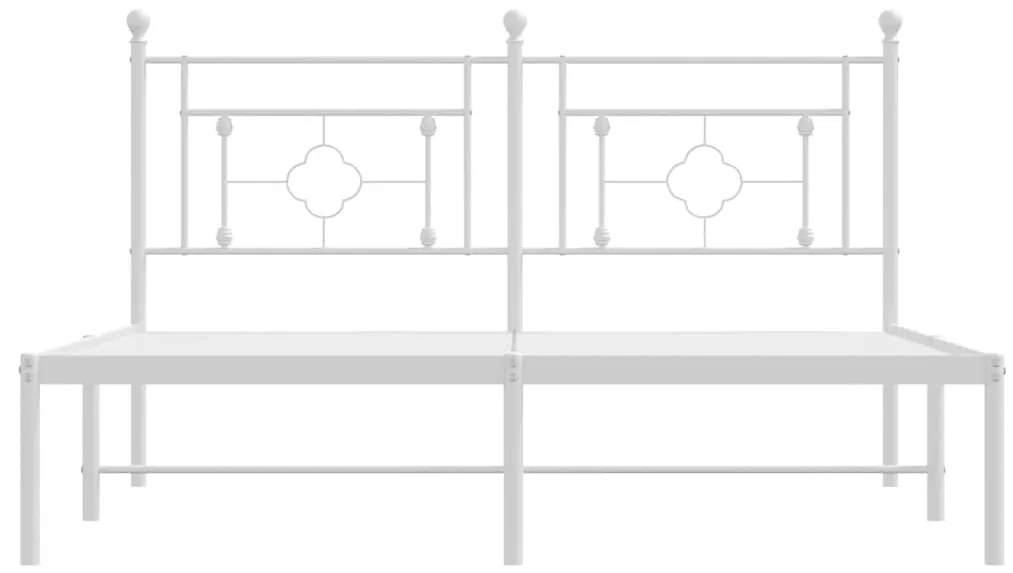vidaXL Πλαίσιο Κρεβατιού με Κεφαλάρι Λευκό 150 x 200 εκ. Μεταλλικό