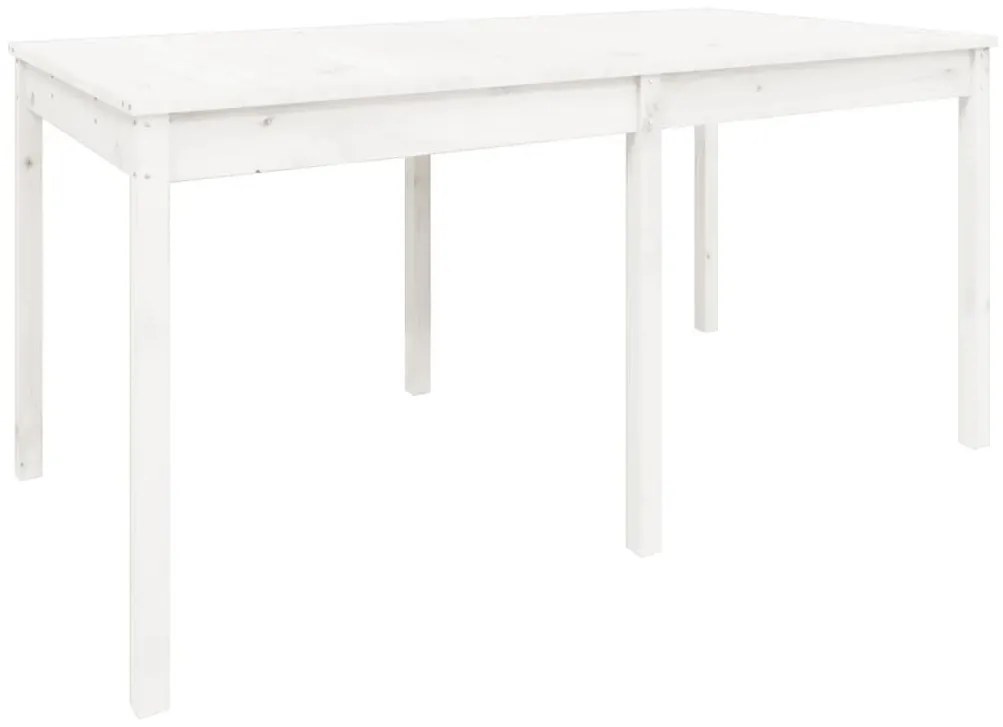Τραπέζι Κήπου Λευκό 159,5x82,5x76 εκ. από Μασίφ Ξύλο Πεύκου - Λευκό