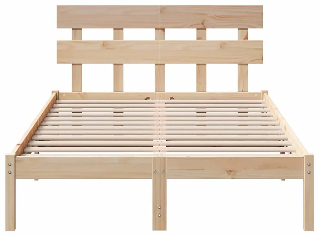 vidaXL Σκελετός Κρεβατιού Καφέ 120 x 200 cm Μασίφ ξύλο πεύκου