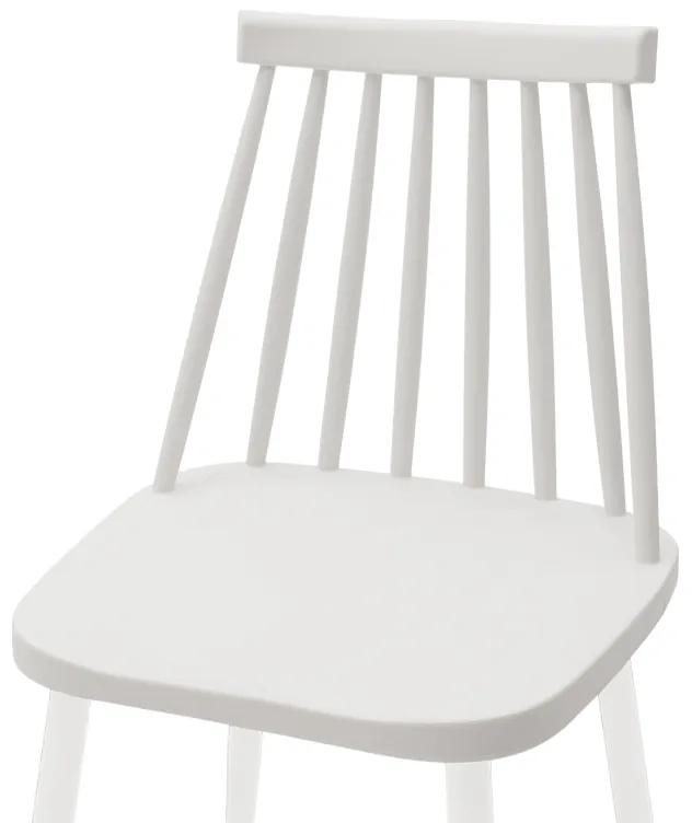 Καρέκλα Aurora pakoworld pp λευκό-πόδι λευκό 42x46x79εκ