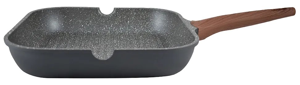 Τηγάνι Γκριλιέρα 01-1216 Stone 28Cm Χυτό Αλουμίνιο Anthracite Estia 28cm Aluminium