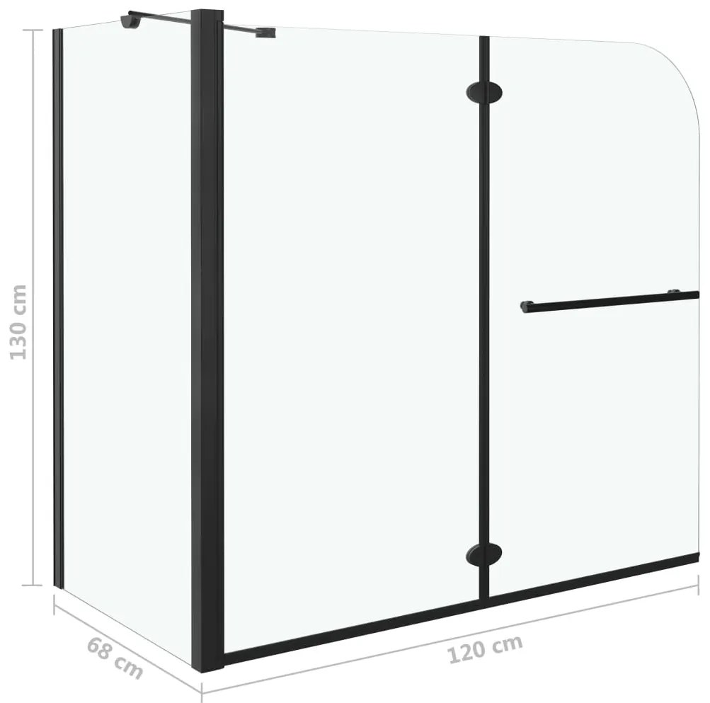 vidaXL Καμπίνα Μπανιέρας Πτυσσόμενη Μαύρη 120 x 68 x 130 εκ. από ESG