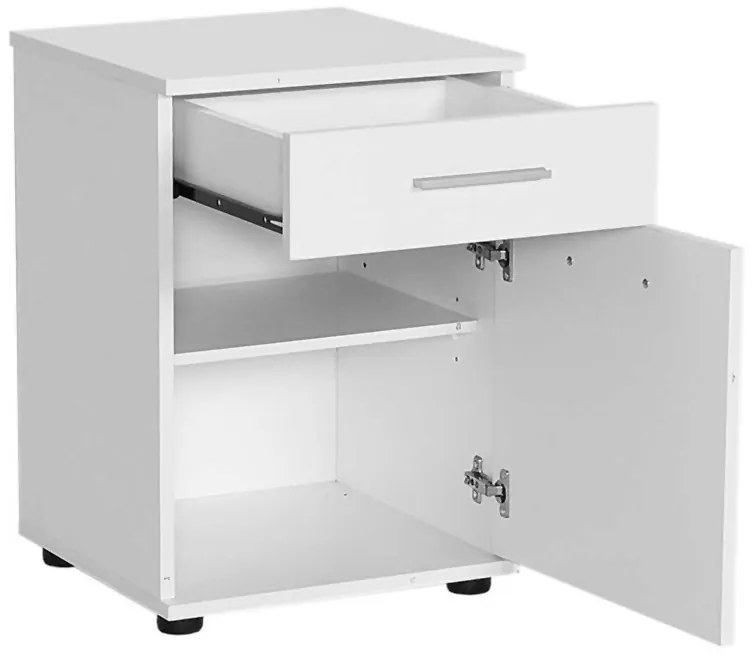 Κομοδίνο - Συρταριέρα γραφείου Trendline Megapap χρώμα λευκό 40x39x57εκ.